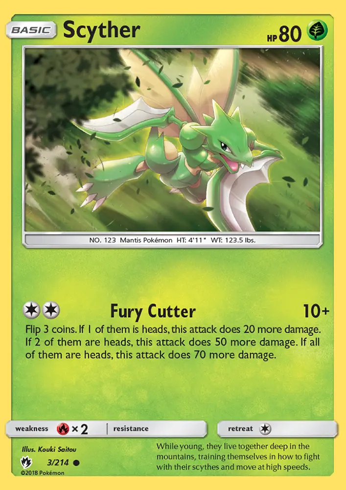 Scyther, Pokémon card