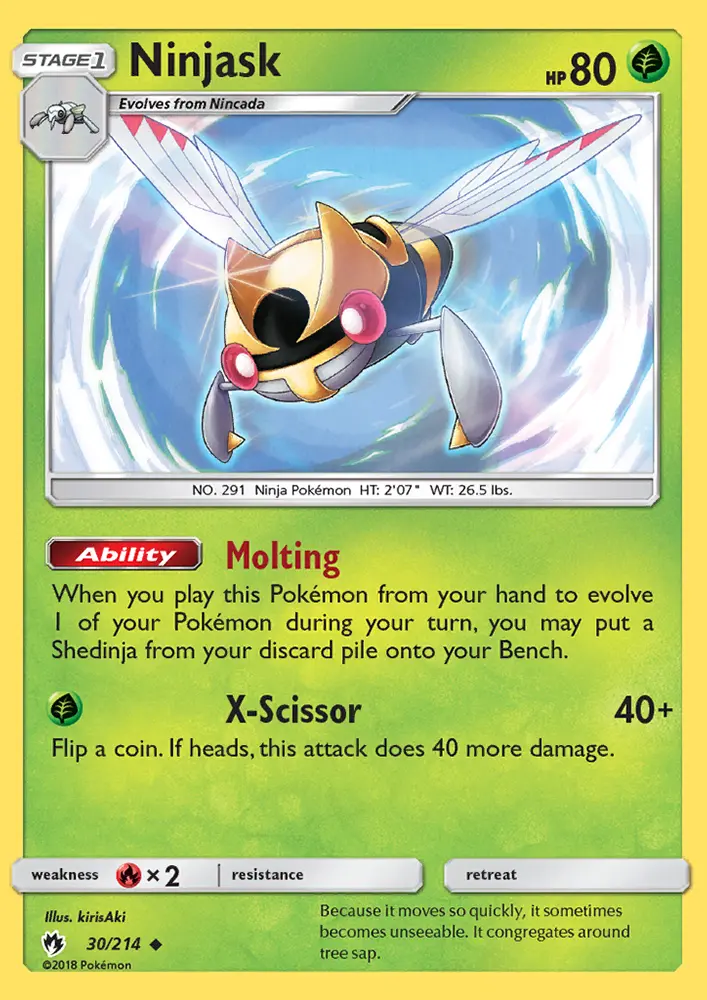 Ninjask, Pokémon card