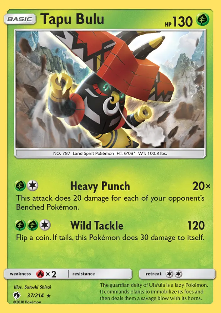 Tapu Bulu, Pokémon card