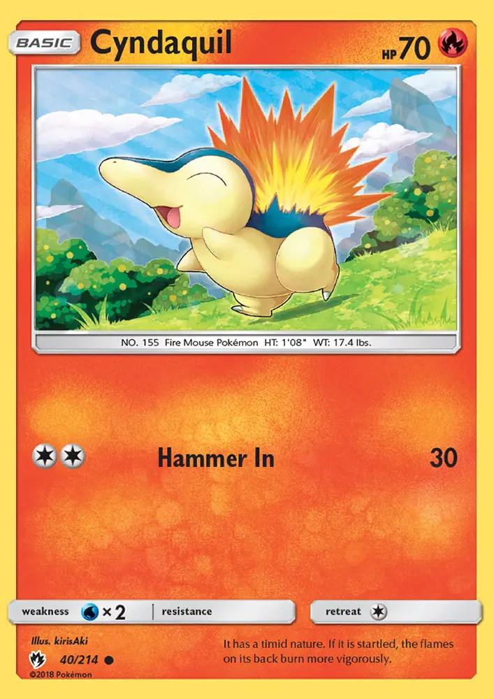 Cyndaquil, Pokémon card