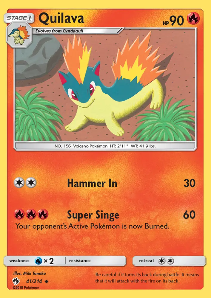 Quilava, Pokémon card
