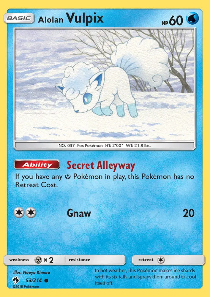 Alolan Vulpix, Pokémon card