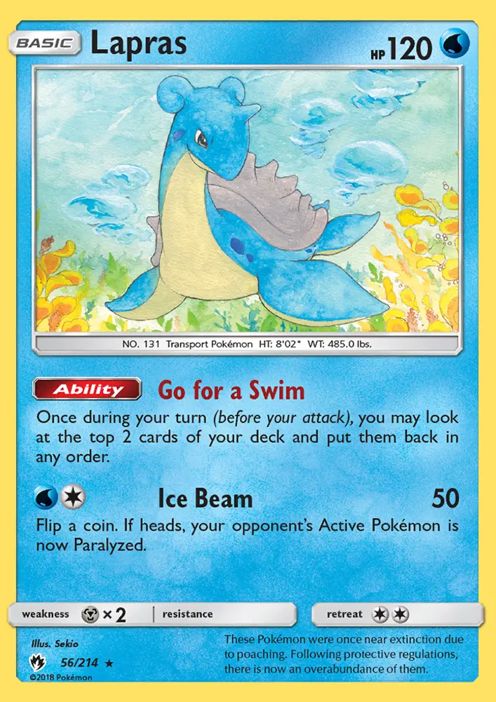 Lapras, Pokémon card