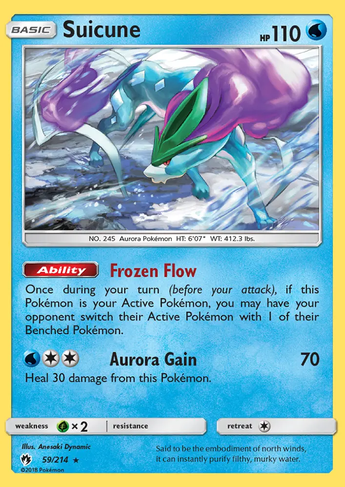 Suicune, Pokémon card