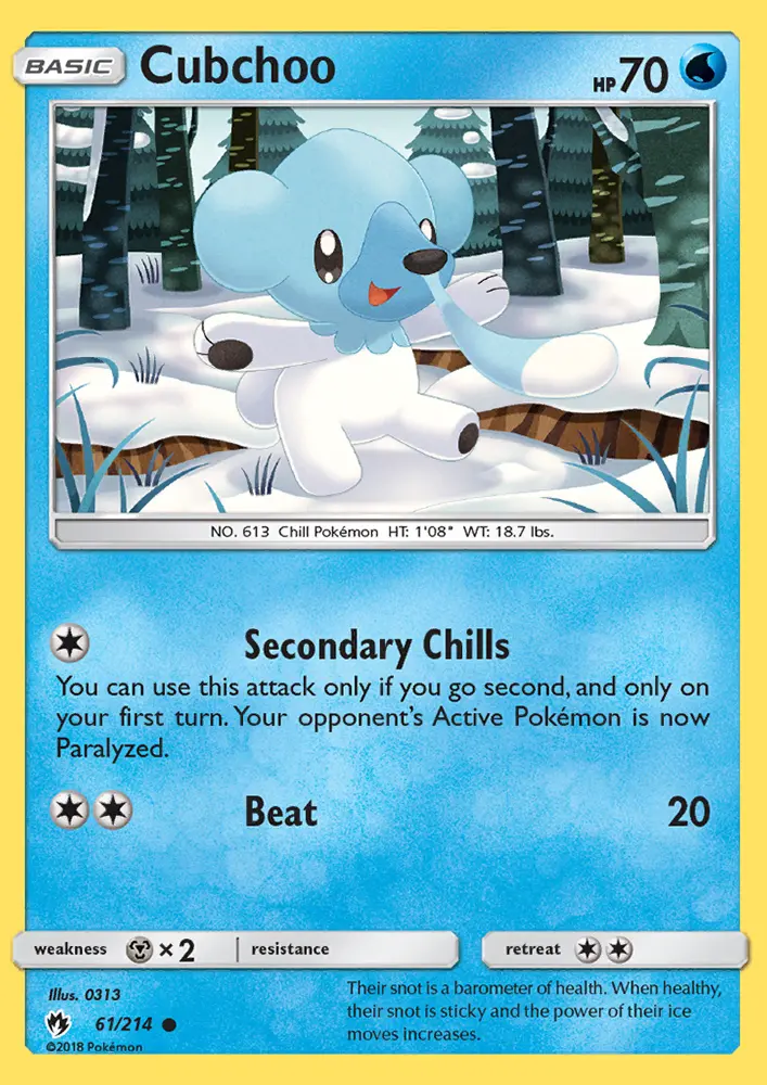 Cubchoo, Pokémon card