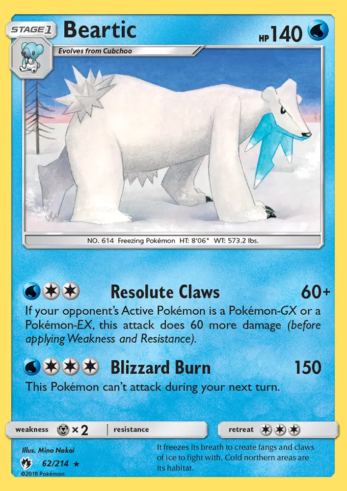 Beartic, Pokémon card