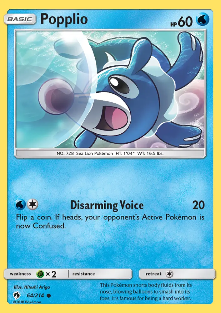 Popplio, Pokémon card