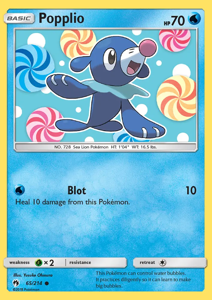 Popplio, Pokémon card