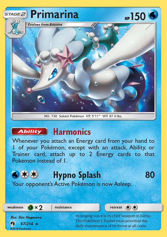 Primarina, Pokémon card