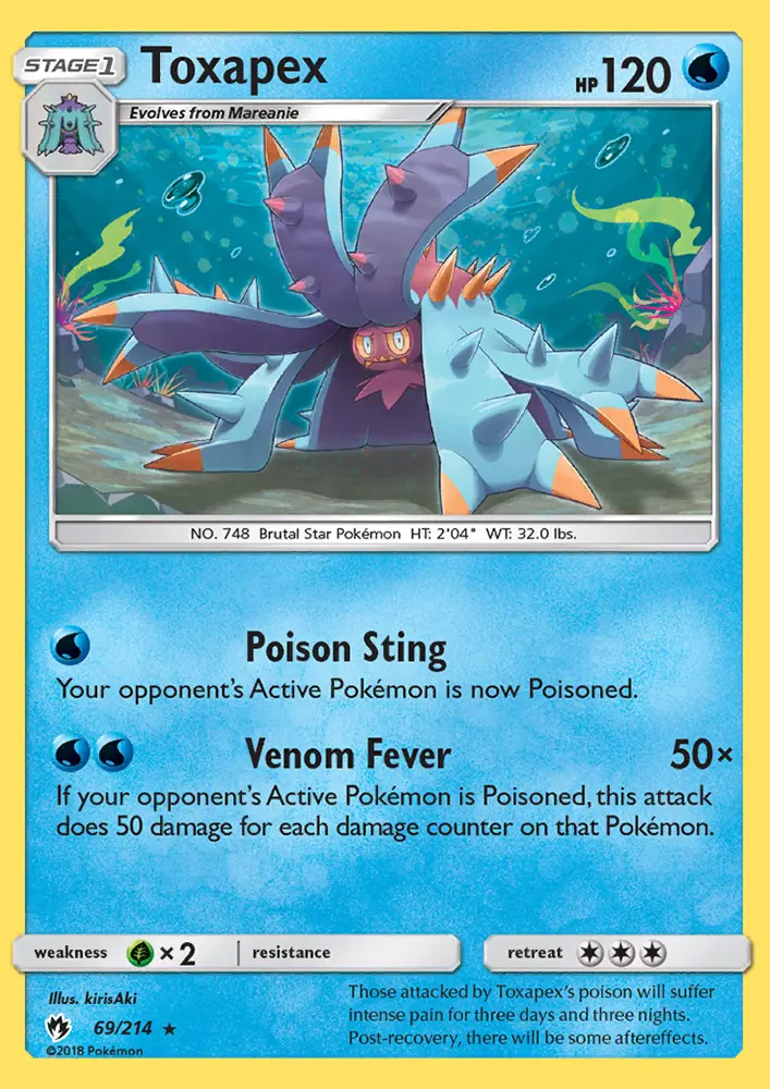 Toxapex, Pokémon card