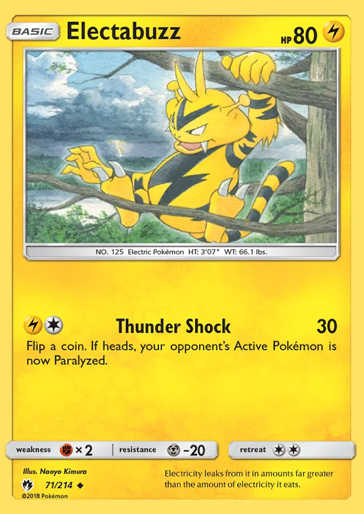 Electabuzz, Pokémon card