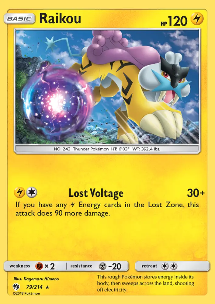 Raikou, Pokémon card