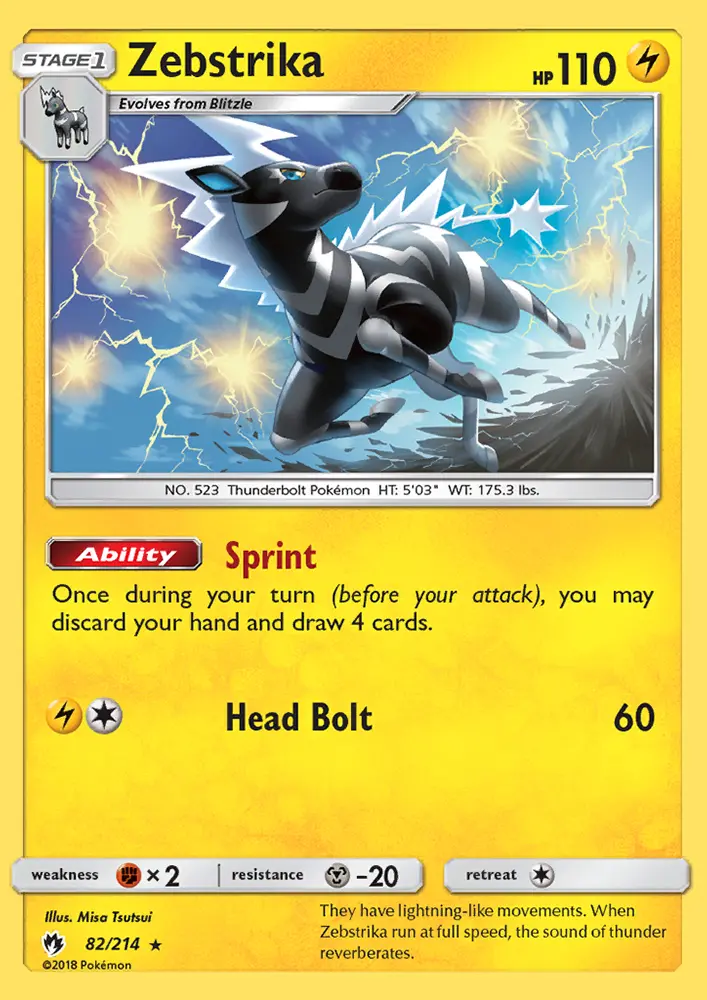 Zebstrika, Pokémon card