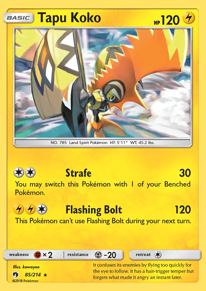 Tapu Koko, Pokémon card
