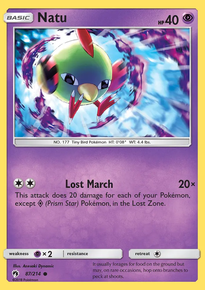 Natu, Pokémon card