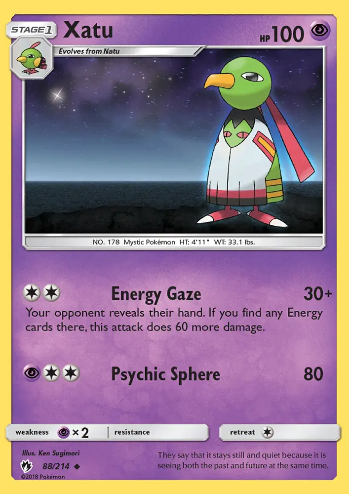 Xatu, Pokémon card