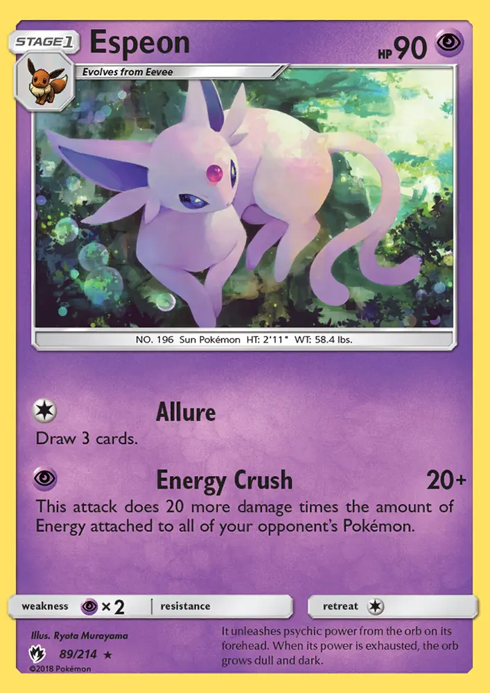 Espeon, Pokémon card