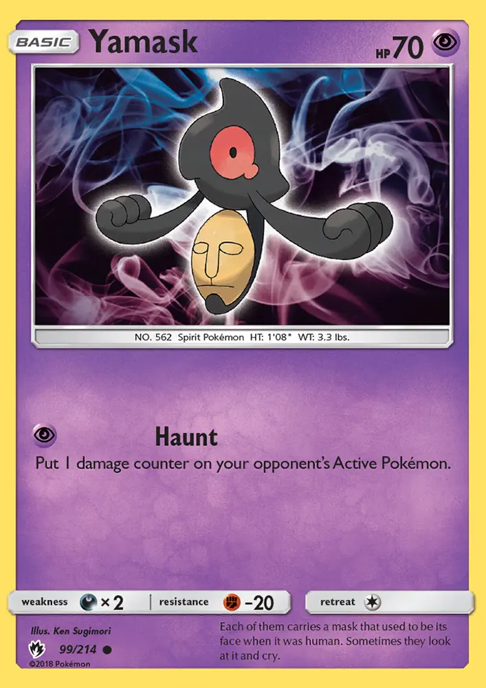 Yamask, Pokémon card