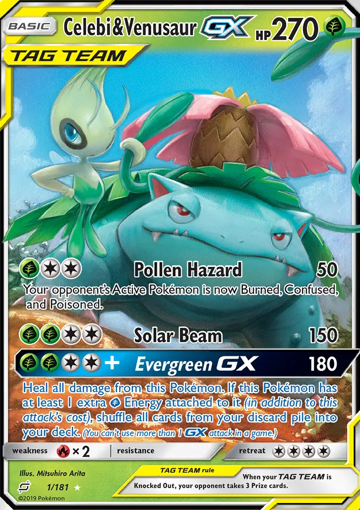 Celebi & Venusaur GX, Pokémon card