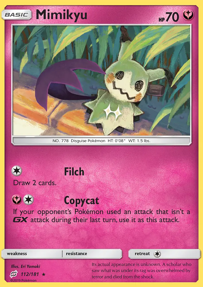 Mimikyu, Pokémon card
