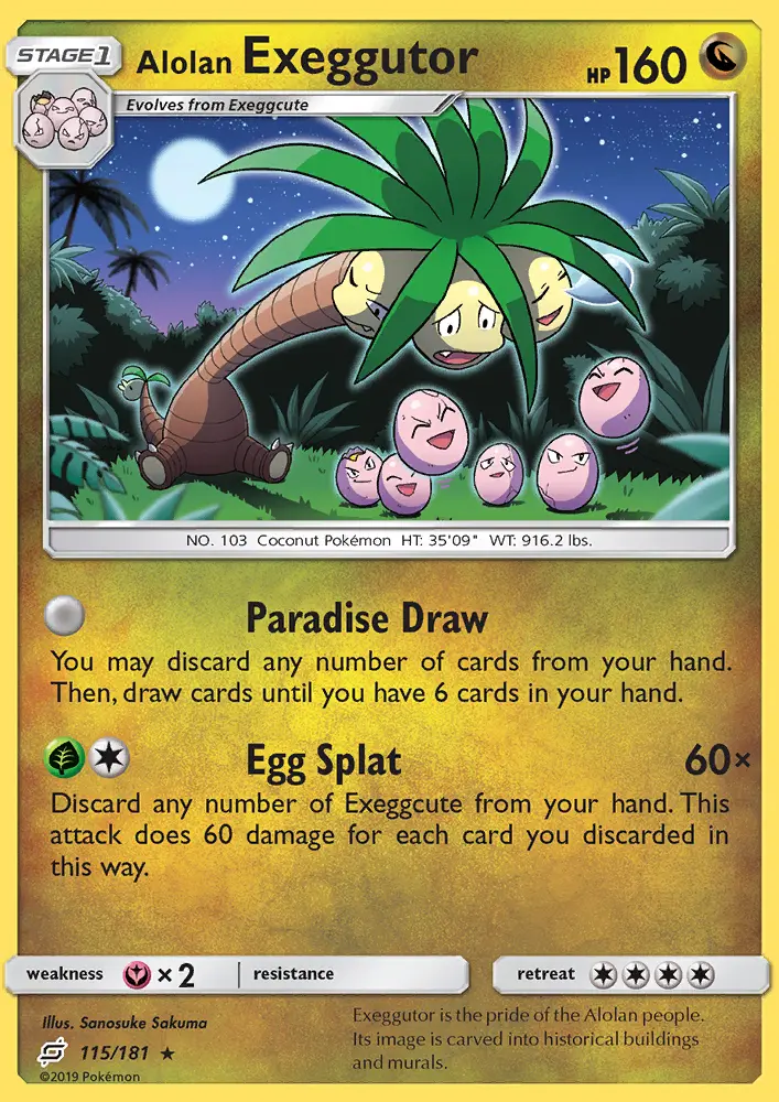 Alolan Exeggutor, Pokémon card