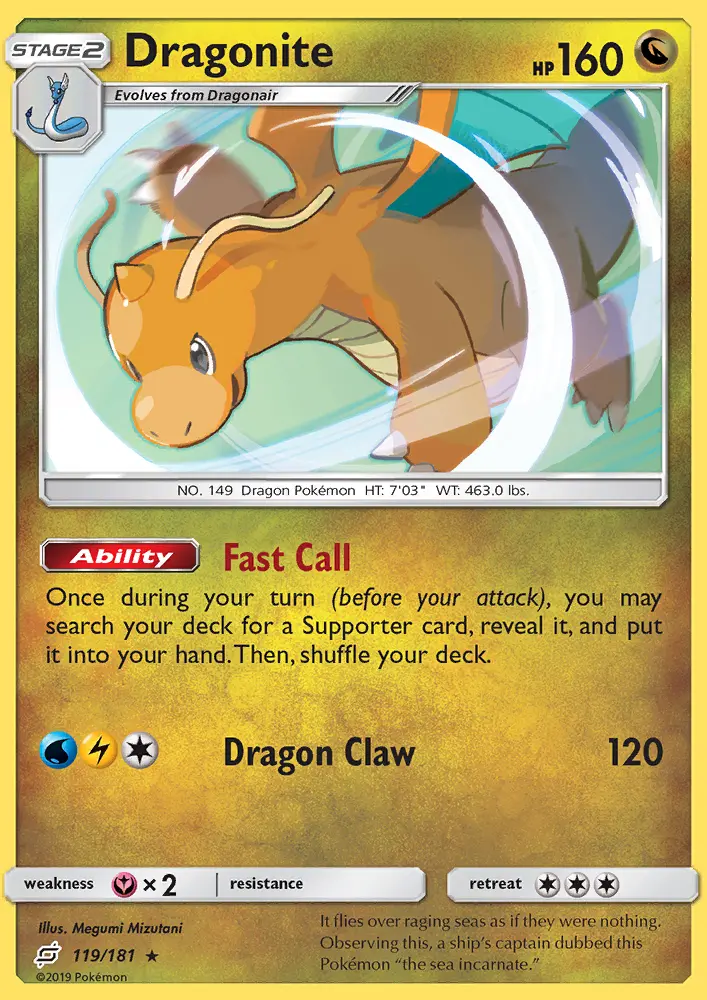 Dragonite, Pokémon card