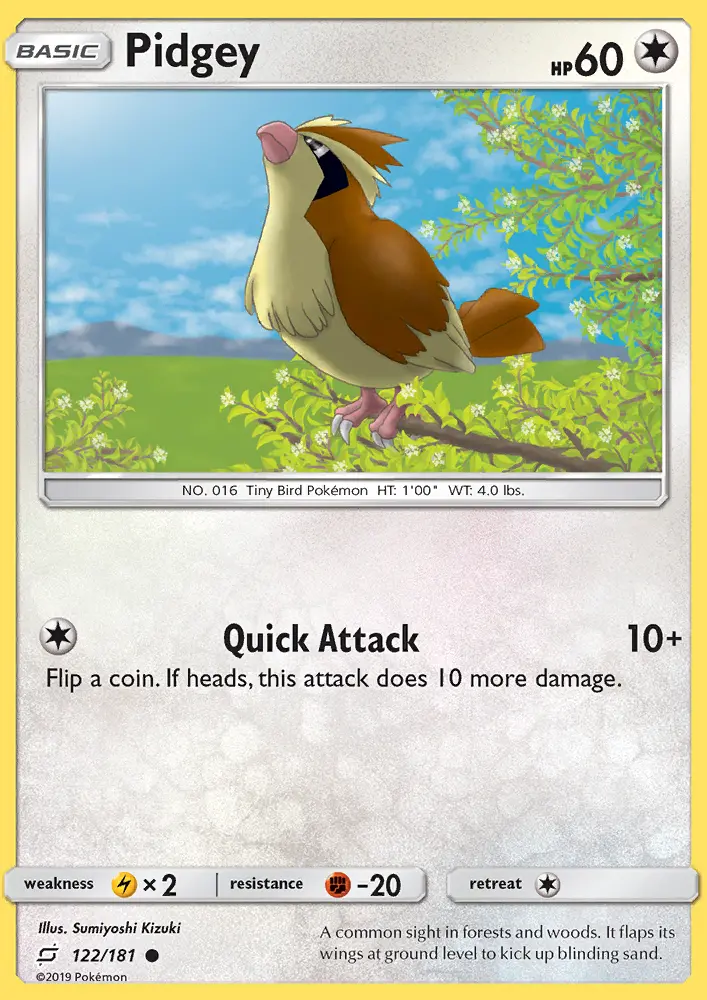 Pidgey, Pokémon card