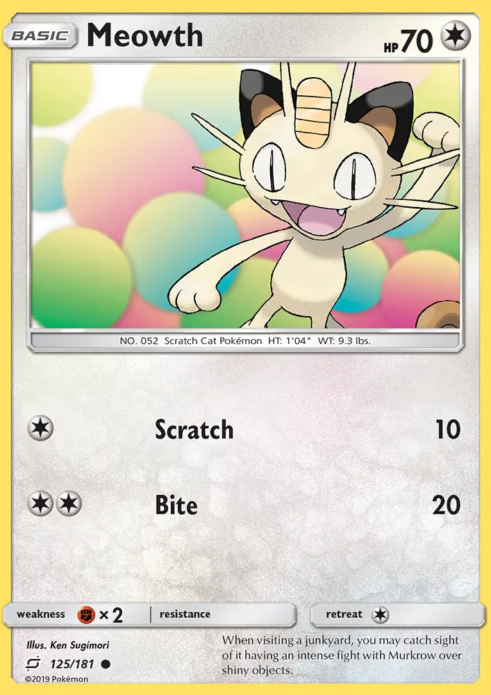 Meowth, Pokémon card