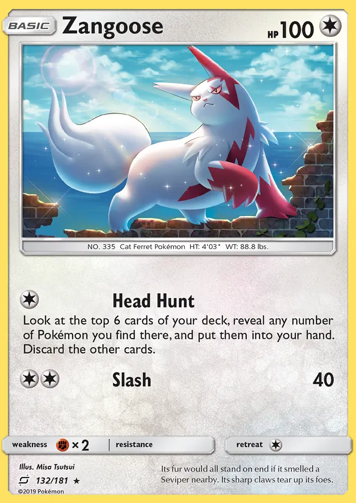 Zangoose, Pokémon card