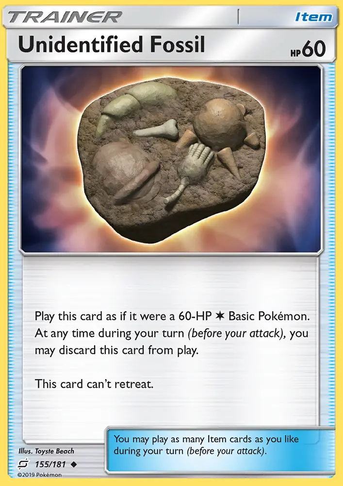 Unidentified Fossil, Pokémon card
