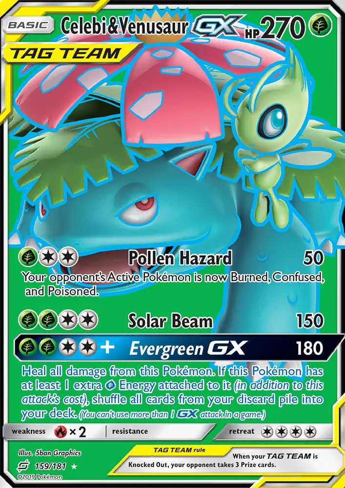 Celebi & Venusaur GX, Pokémon card