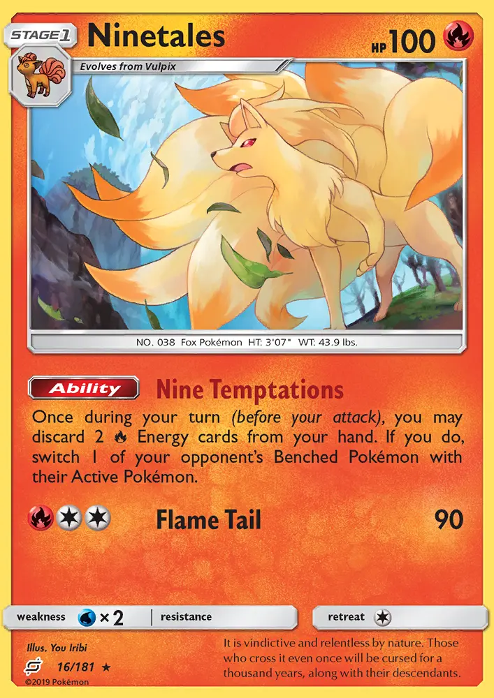 Ninetales, Pokémon card