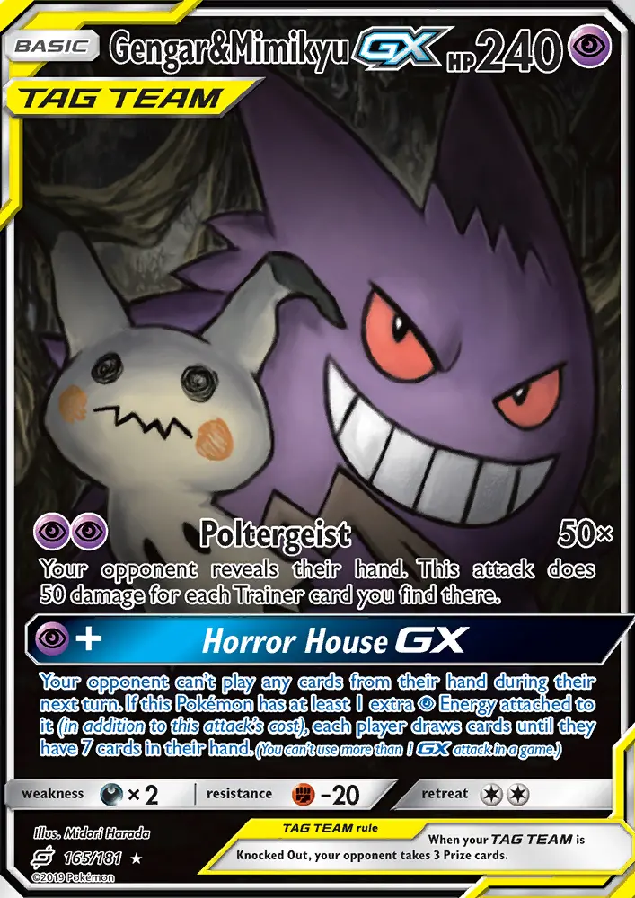 Gengar & Mimikyu GX, Pokémon card