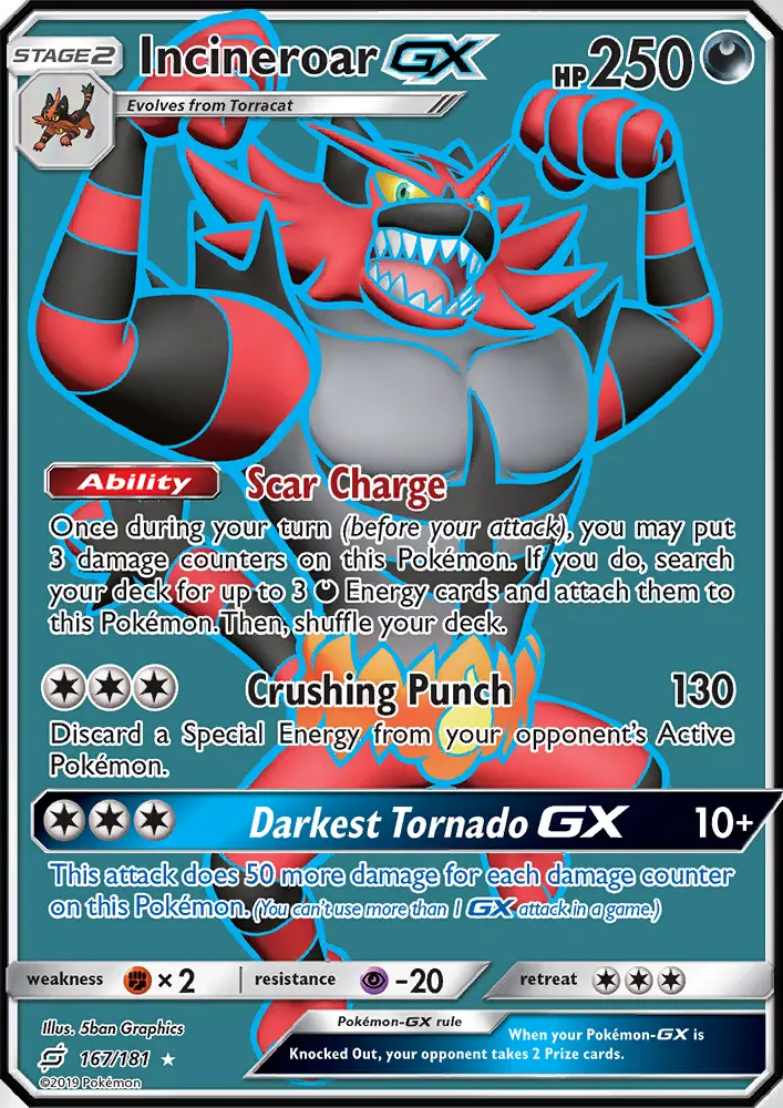 Incineroar GX, Pokémon card