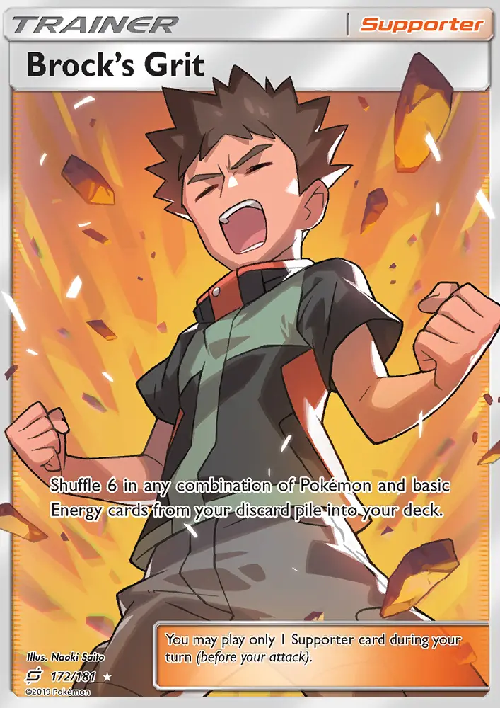 Brock’s Grit, Pokémon card