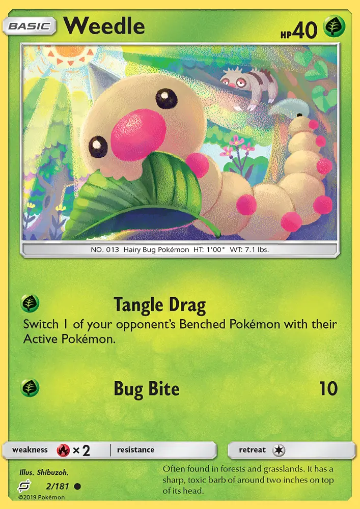 Weedle, Pokémon card