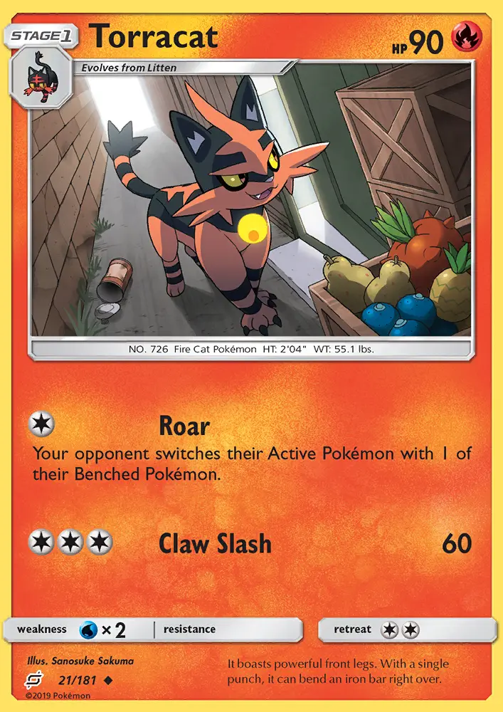 Torracat, Pokémon card