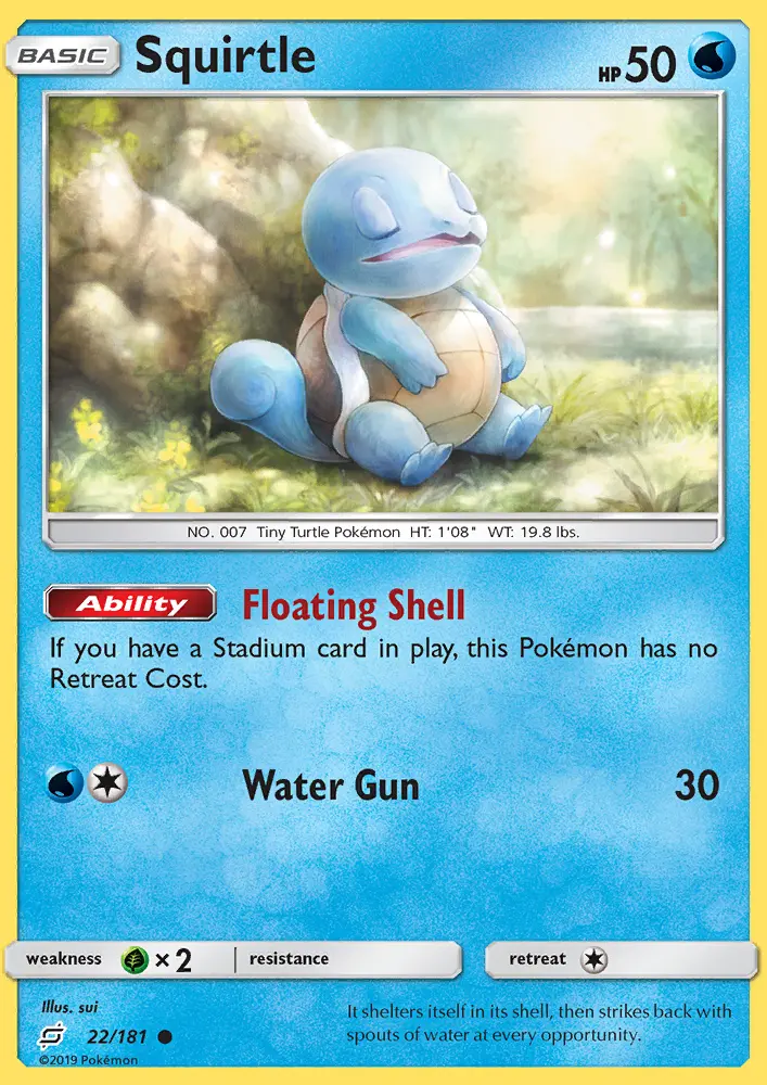 Squirtle, Pokémon card