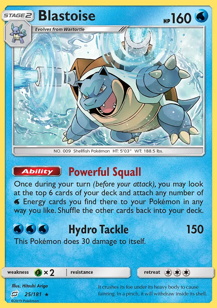 Blastoise, Pokémon card