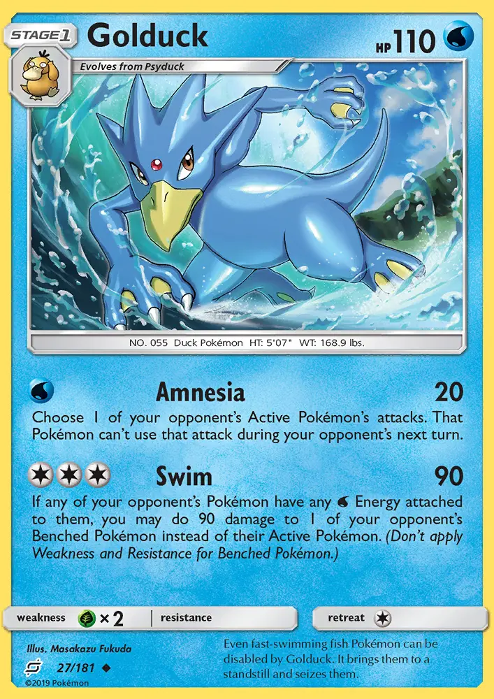 Golduck, Pokémon card