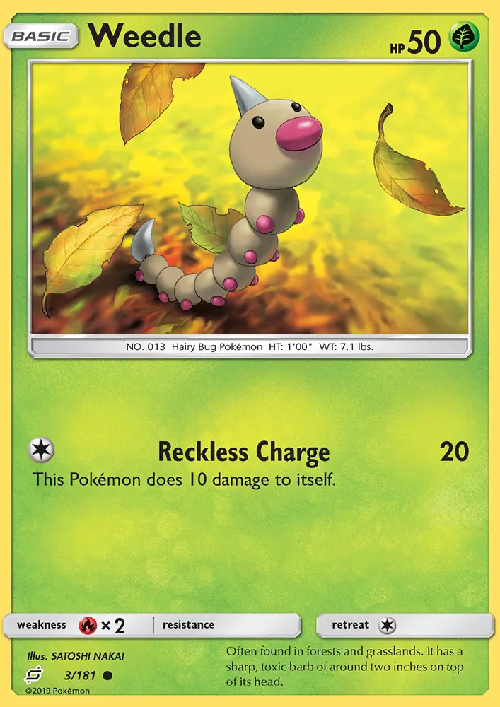 Weedle, Pokémon card