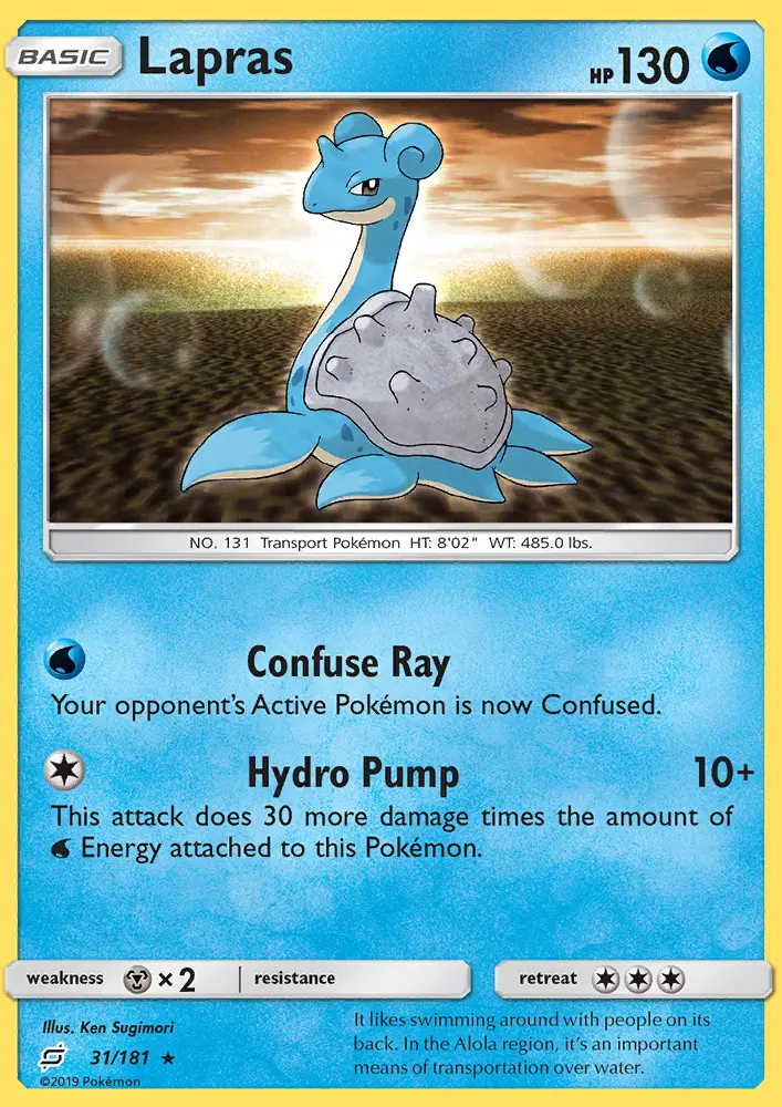 Lapras, Pokémon card