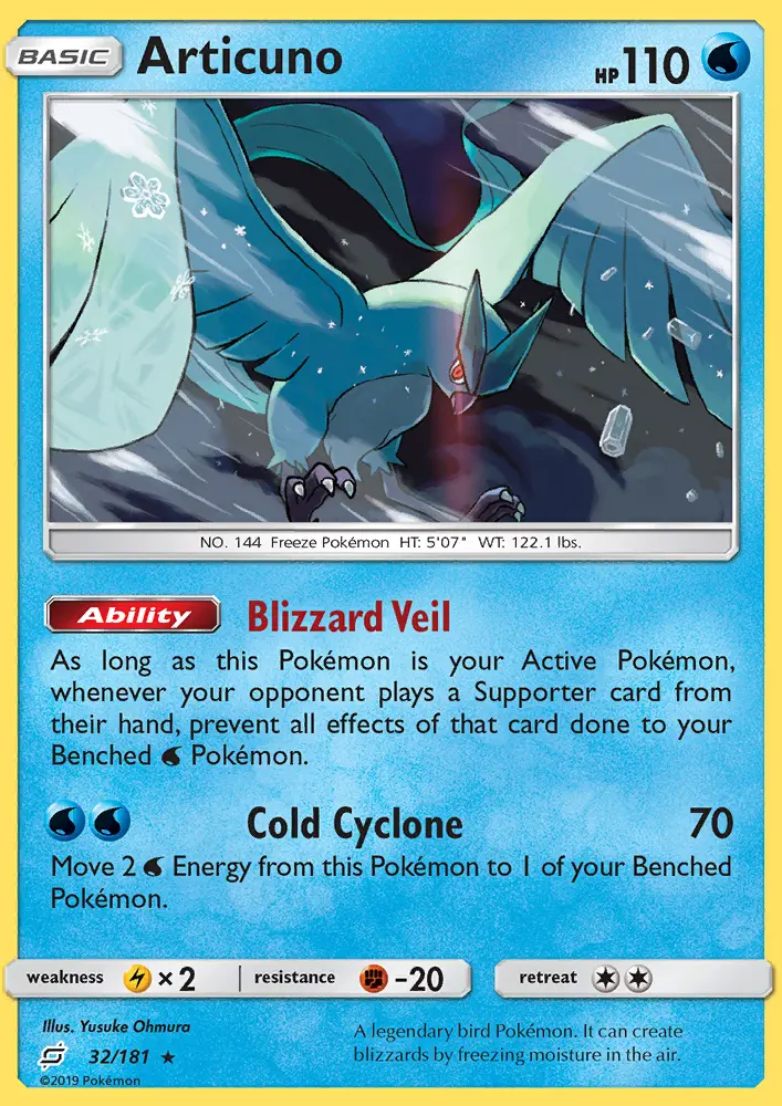 Articuno, Pokémon card