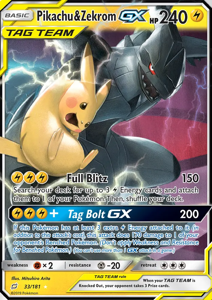 Pikachu & Zekrom GX, Pokémon card