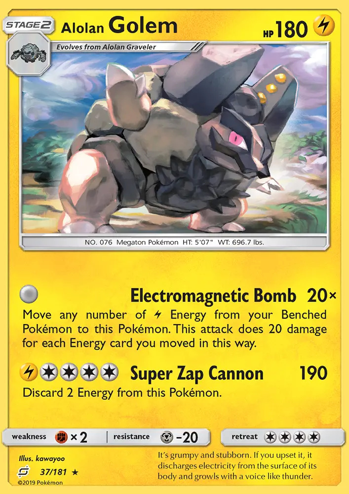 Alolan Golem, Pokémon card