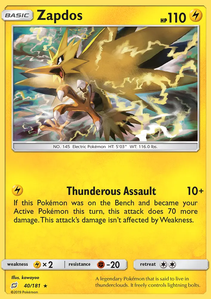 Zapdos, Pokémon card