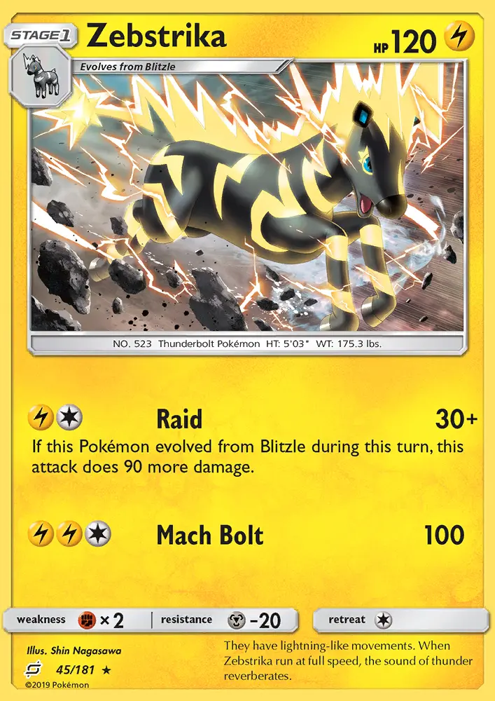 Zebstrika, Pokémon card