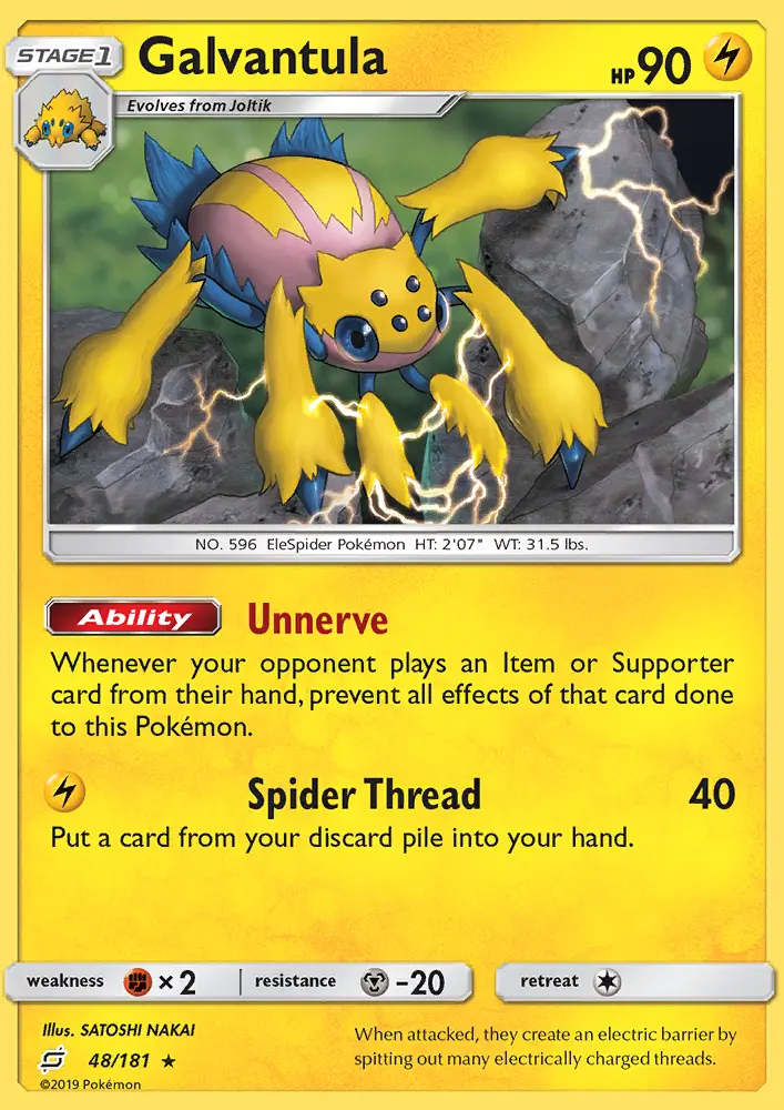 Galvantula, Pokémon card
