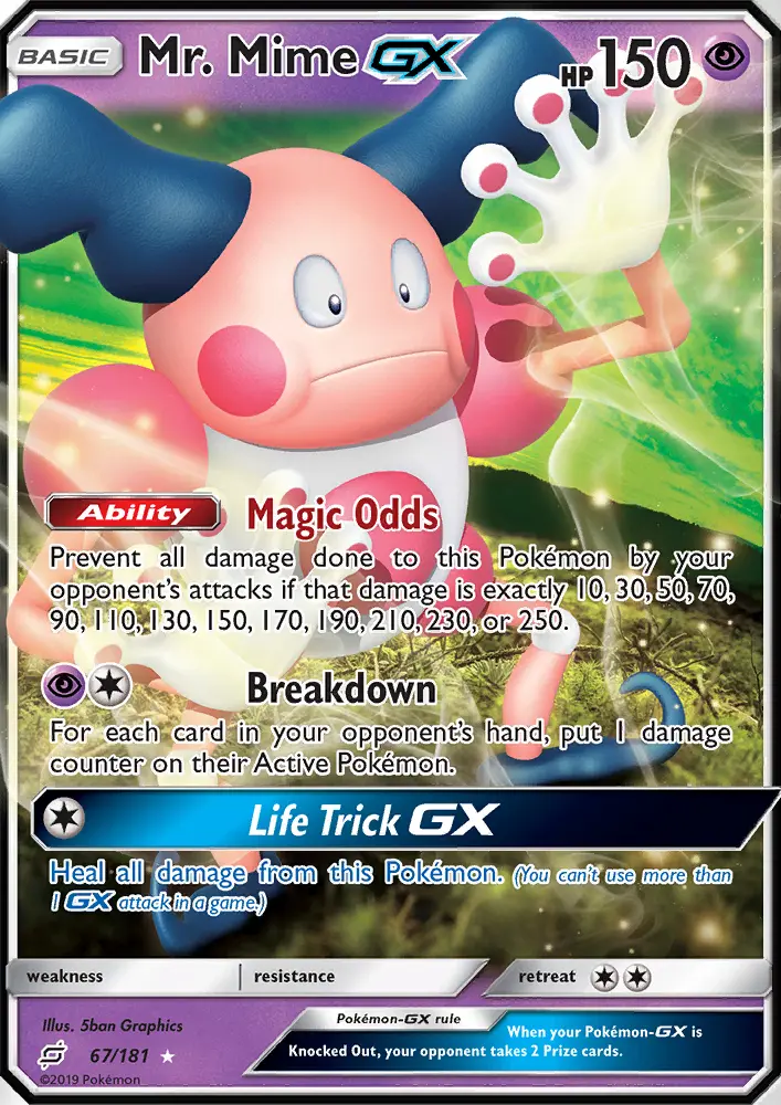 Mr. Mime GX, Pokémon card