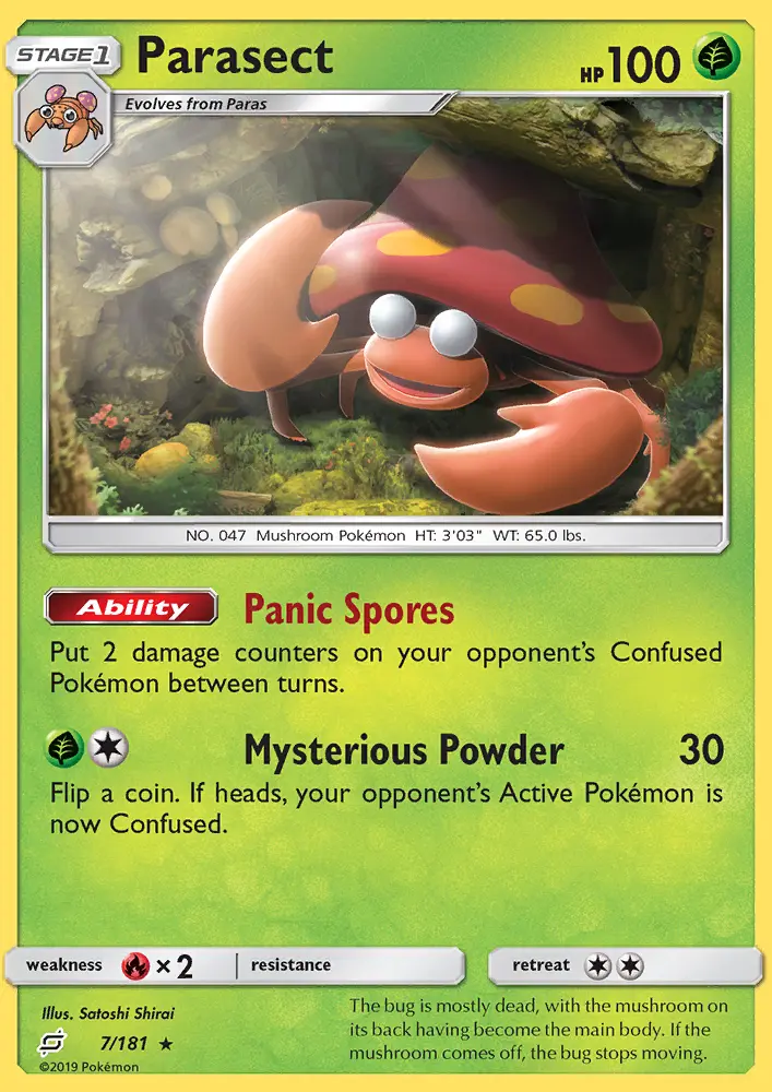 Parasect, Pokémon card
